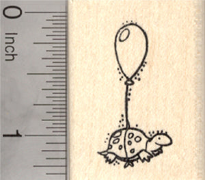Small Turtle Balloon Rubber Stamp