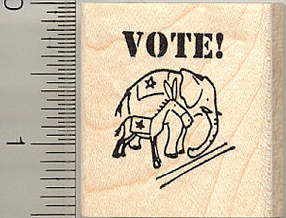 Vote! Rubber Stamp (Elephant, Donkey)
