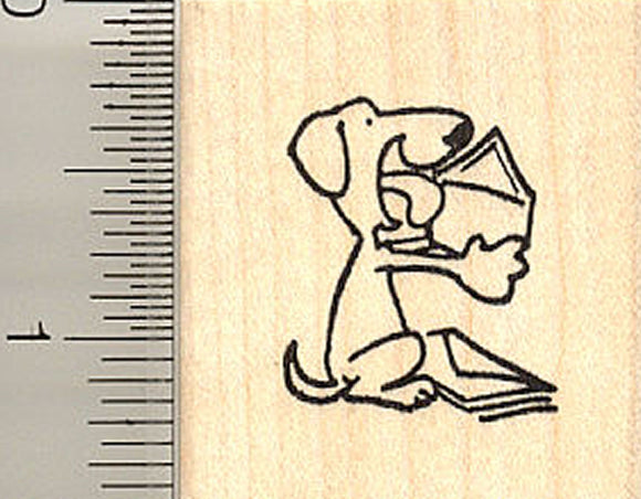Dog Licking Envelope Rubber Stamp