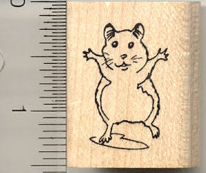 Dancing Hamster Rubber Stamp