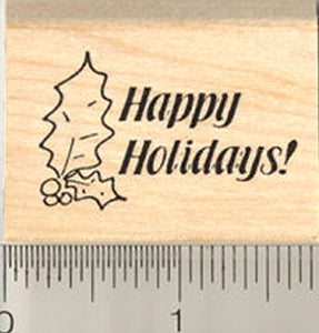 Happy Holidays Rubber Stamp