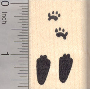 Rabbit Paw Print Rubber Stamp, Bunny Tracks