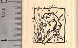 Cheetah Square Rubber Stamp