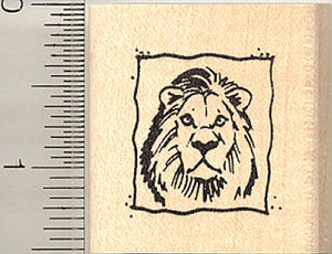Lion Square Rubber Stamp