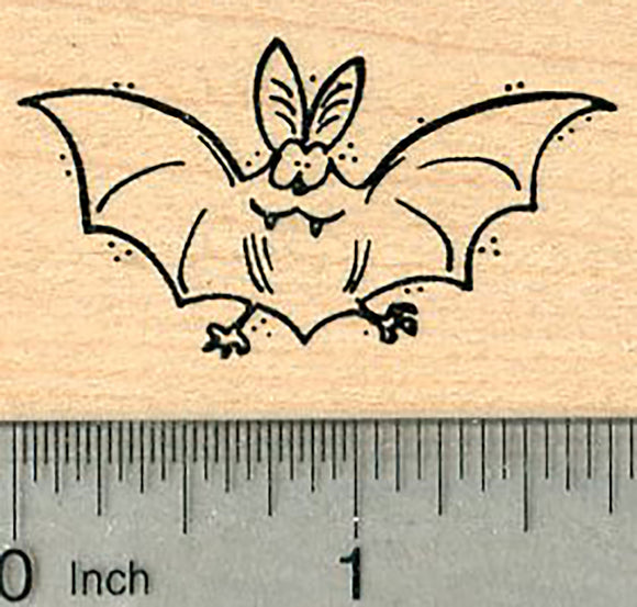 Goofy Halloween Bat Rubber Stamp