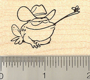 Western Frog with Fly Rubber Stamp