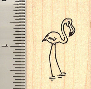 Small Flamingo Rubber Stamp