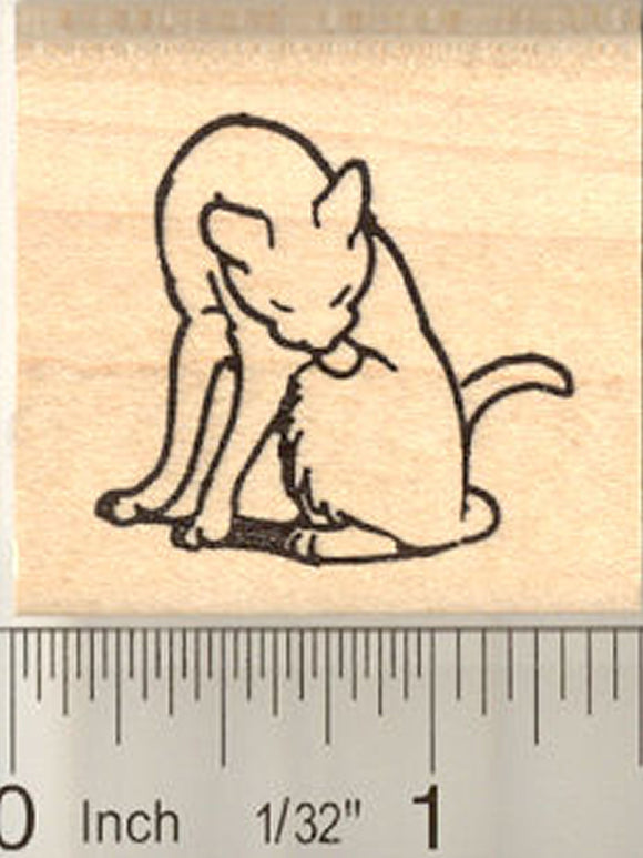 Cat Grooming Rubber Stamp