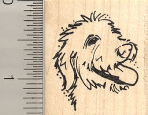 Small Labradoodle Profile Rubber Stamp