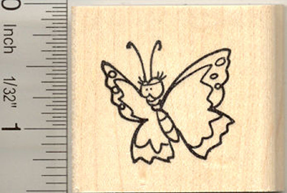 Pretty Butterfly Rubber Stamp