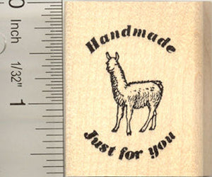 Handmade Just for You Llama Rubber Stamp