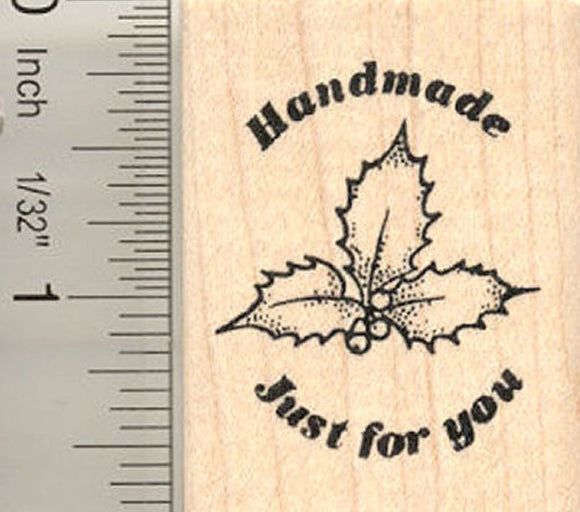 Handmade Just For You Christmas Rubber Stamp