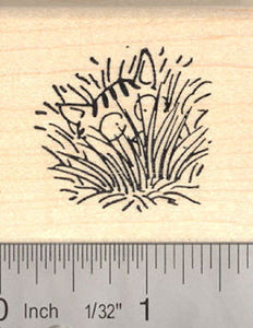 Cat in tall Grass Rubber Stamp