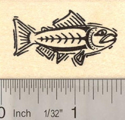 Alaskan Salmon Fish Rubber Stamp