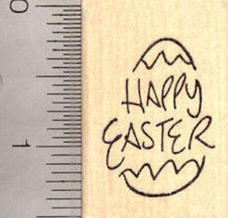 Happy Easter Egg Rubber Stamp