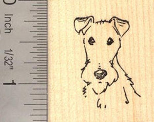 Fox Terrier Face Rubber Stamp