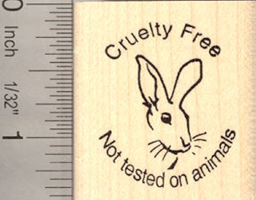 Cruelty Free Rabbit Not Tested on Animals Rubber Stamp