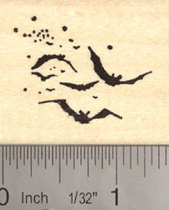 Bats in flight Rubber Stamp