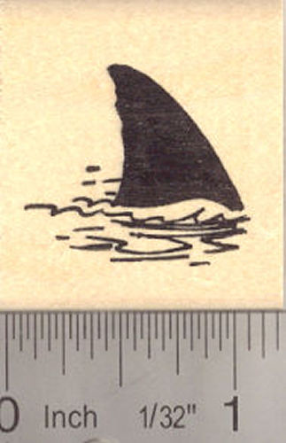 Shark Fin Silhouette Rubber Stamp for scene