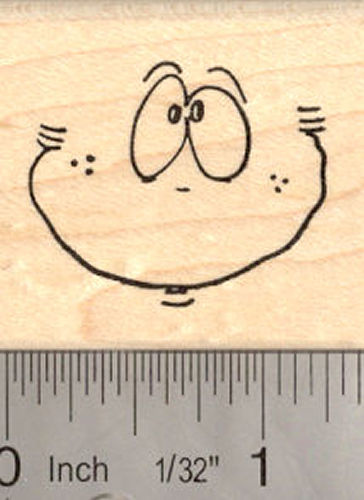 Goofy Smile Rubber Stamp, Smiley