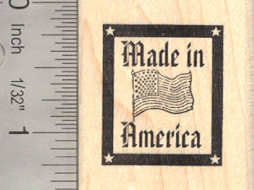 Made in America Flag Rubber Stamp, USA