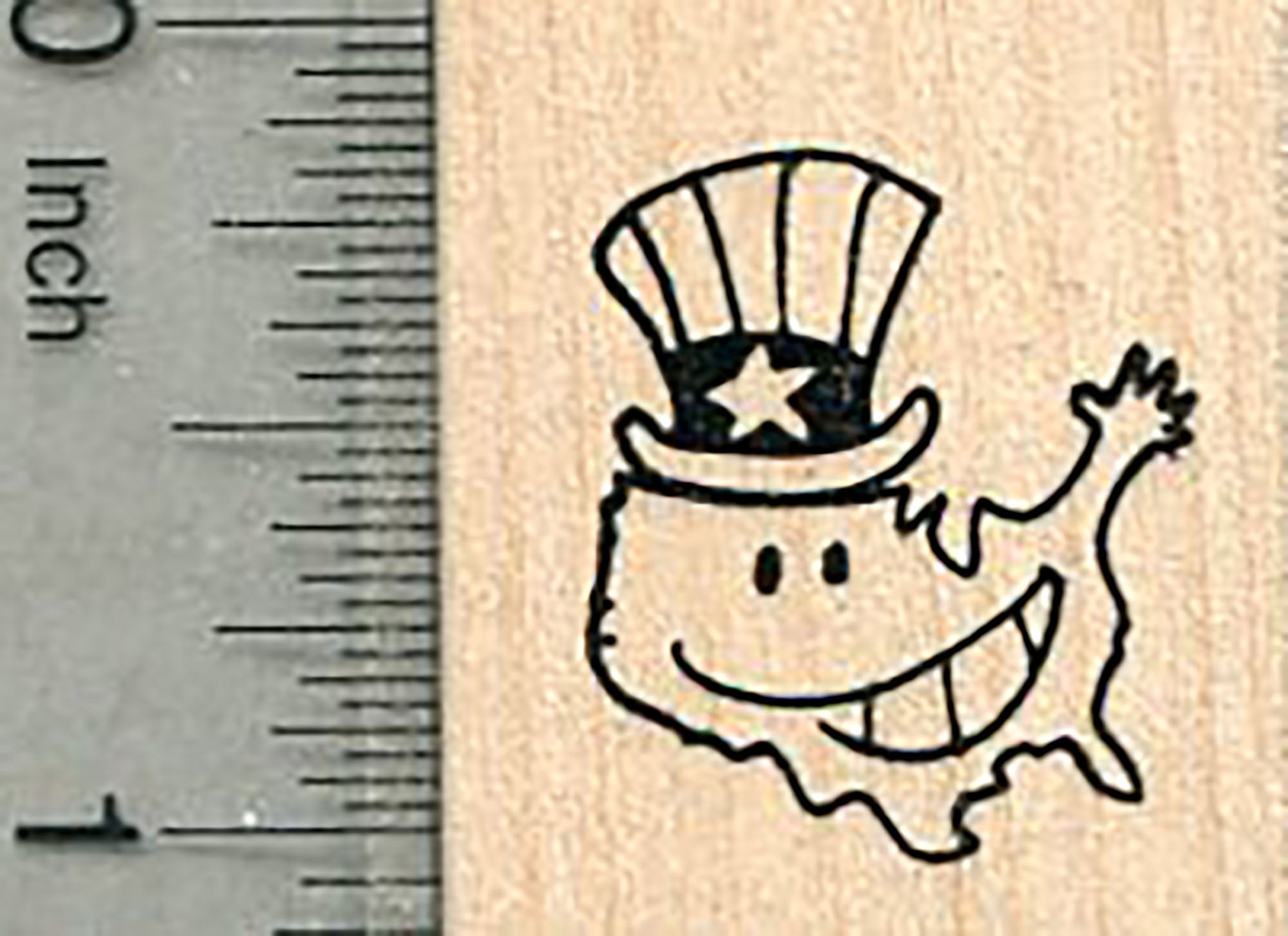 Patriotic American Rubber Stamp, United States of America, Uncle Sam RubberHedgehog Rubber Stamps