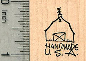 Handmade USA Barn Rubber Stamp