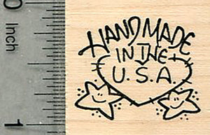 Handmade in the USA Rubber Stamp