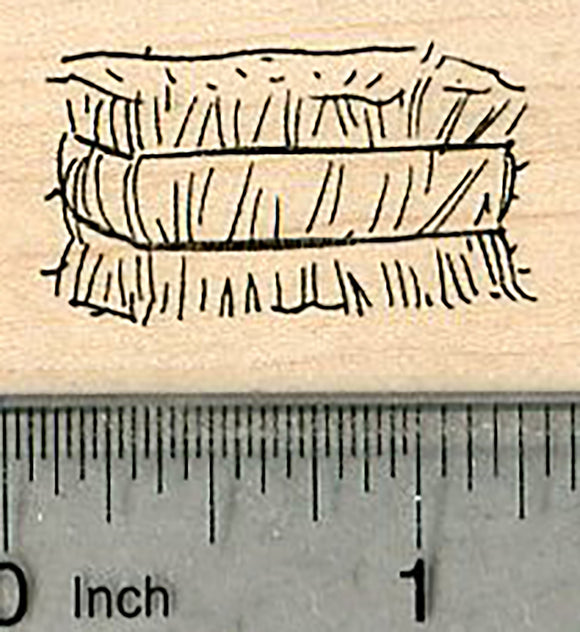 Straw Small Bale Rubber Stamp, Hay bale