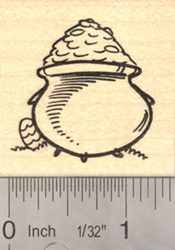 Easter Pot of St. Patrick's Day Gold, Dual Holiday Rubber Stamp