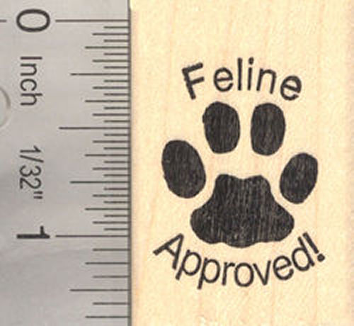 Feline Approved Rubber Stamp for Cat Lovers