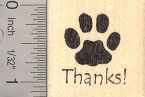 Thank you Paw Print Rubber Stamp