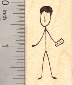 Stick Figure of Man or Dad Rubber Stamp (Part of our Family Stick Figure Series)