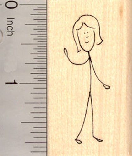 Stick Figure of Woman or Mom Rubber Stamp (Part of our Family Stick Figure Series)