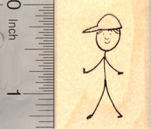 Stick Figure of Boy Child Rubber Stamp (Part of our Family Stick Figure Series)