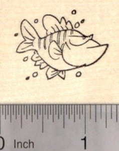 Grumpy Fish Rubber Stamp