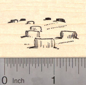 Straw Bales Rubber Stamp, Hay