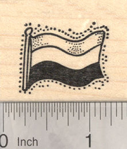 Flag of the Kingdom of the Netherlands Rubber Stamp, horizontal tricolour