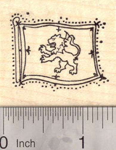 Lion Rampant Rubber Stamp, Royal Standard of Scotland, King of Scots banner