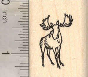 Tiny Moose Rubber Stamp, North American moose, Eurasian Elk