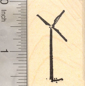Small Wind Turbine Rubber Stamp, Windmill, Wind Power, Wind farm
