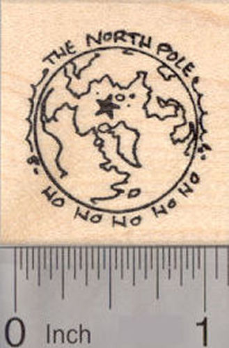 The North Pole, Christmas Rubber Stamp