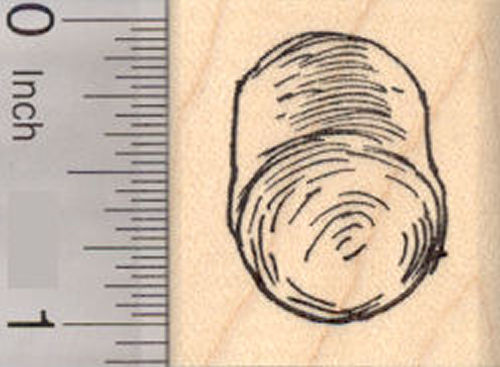 Round Hay Bale Rubber Stamp, Farm Animal Feed