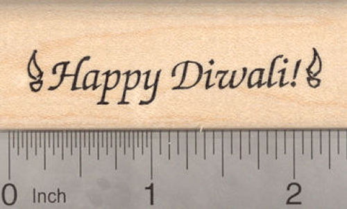 Happy Diwali Rubber Stamp, Devali Deepavali, Hindu Festival of Lights