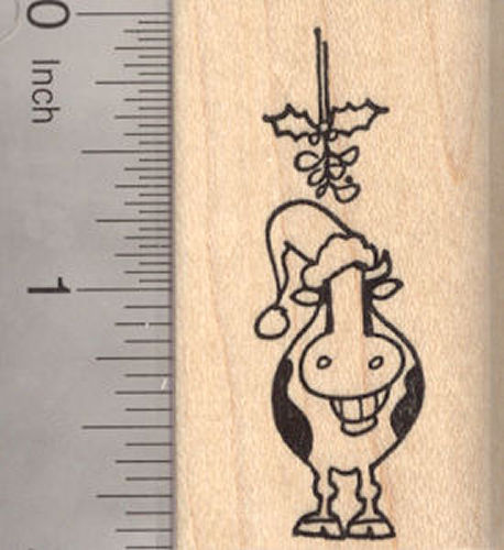 cork sniffer pedal Christmas Grinning Cow with Mistletoe and Santa Hat Rubber Stamp – RubberHedgehog Rubber Stamps