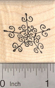 Snowflake Rubber Stamp, Winter Snow