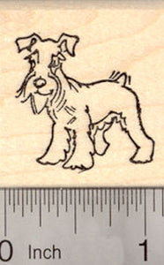 Miniature Schnauzer Dog with Natural Ears Rubber Stamp