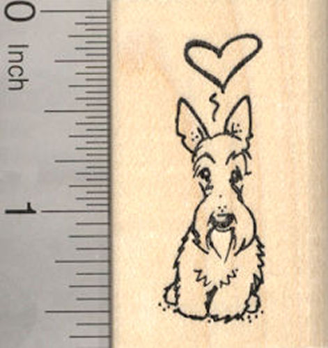 Valentine's Day Schnauzer Dog Rubber Stamp