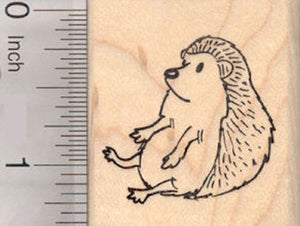 Sitting Hedgehog Rubber Stamp