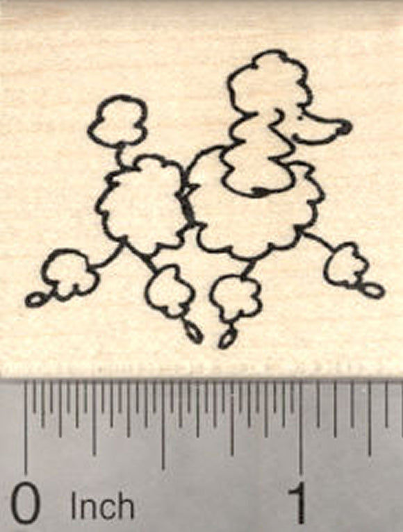 Poodle Rubber Stamp, Dog Stick Figure